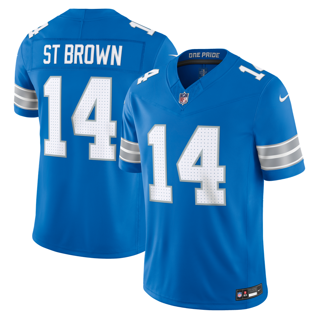 Detroit Lions Amon-Ra St. Brown Nike Team Vapor F.U.S.E. Stitched Limited Jersey - Blue
