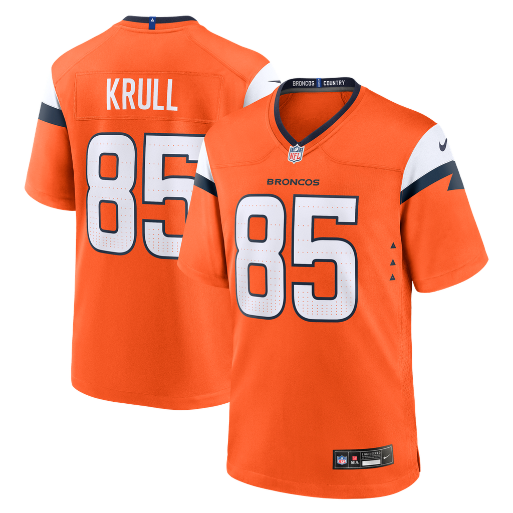 Denver Broncos Lucas Krull Nike Team Game Jersey - Orange