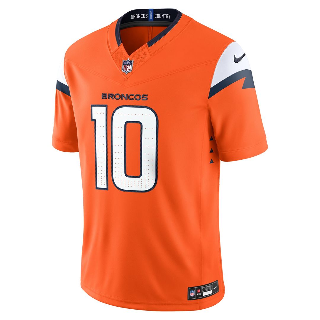 Denver Broncos Bo Nix Nike Team Vapor F.U.S.E. Stitched Limited Jersey - Orange