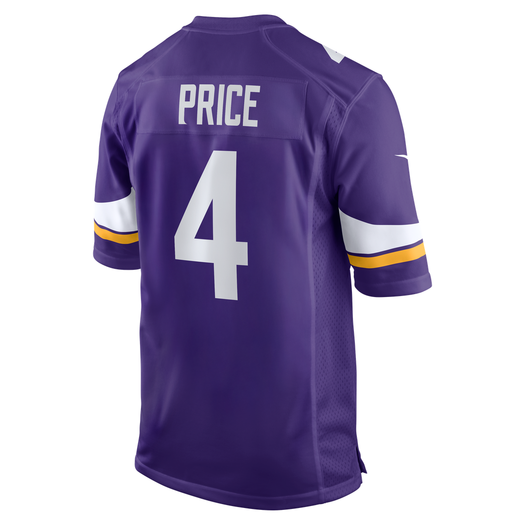 Minnesota Vikings Myles Price Nike Team Game Jersey - Purple