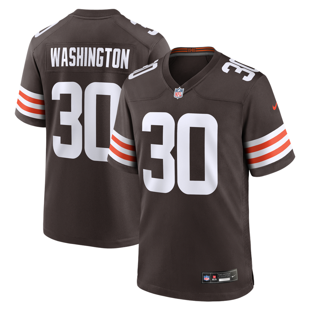 Cleveland Browns Zion Washington Nike Team Game Jersey - Brown