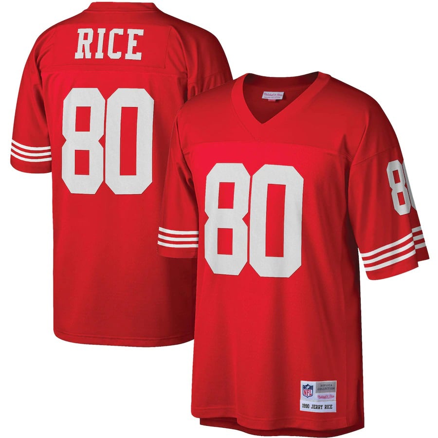 San Francisco 49ers Jerry Rice Mitchell & Ness Big & Tall 1990 Retired Player Replica Jersey - Scarlet