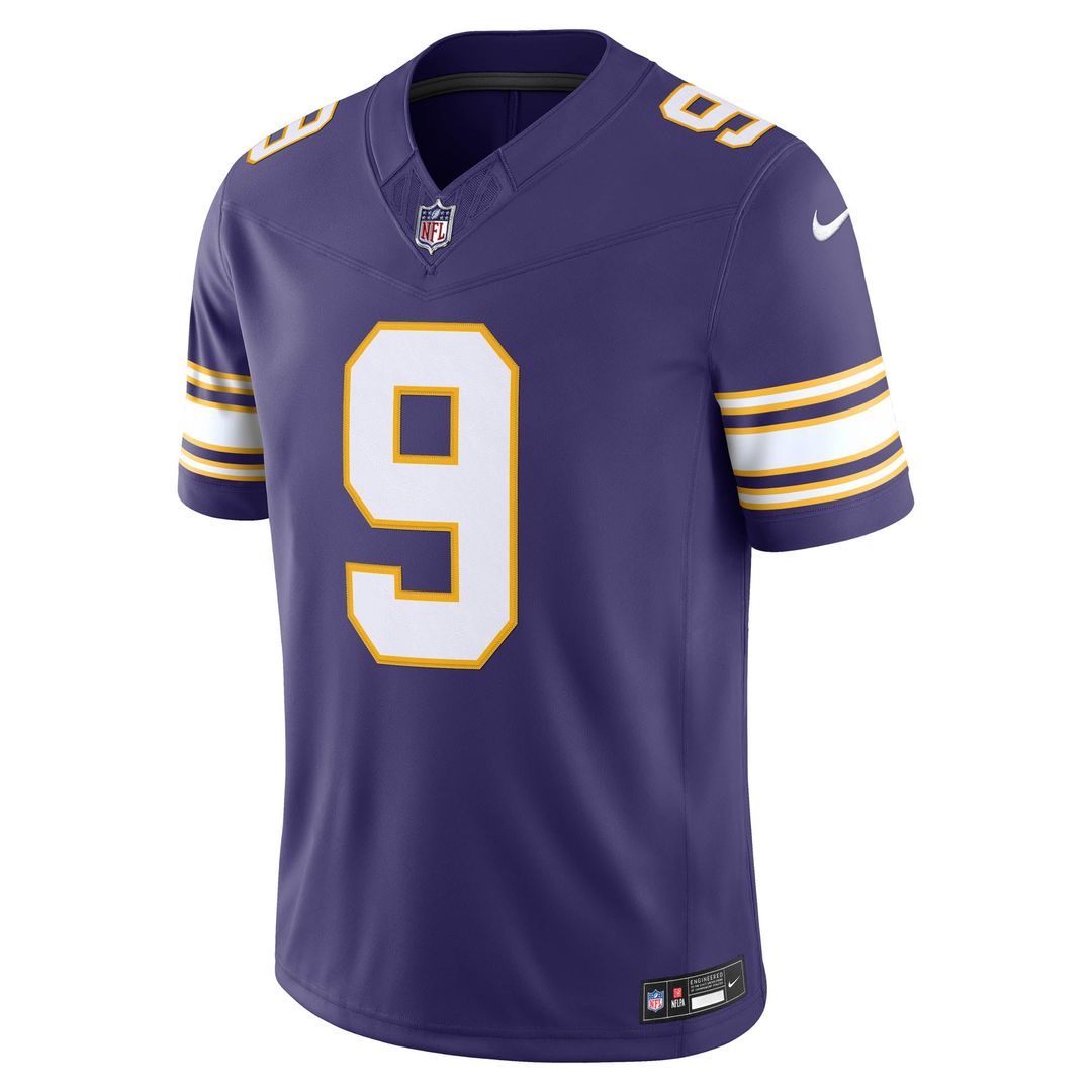 Minnesota Vikings J.J. McCarthy Nike Alternate Classic Vapor F.U.S.E. Stitched Limited Jersey - Purple