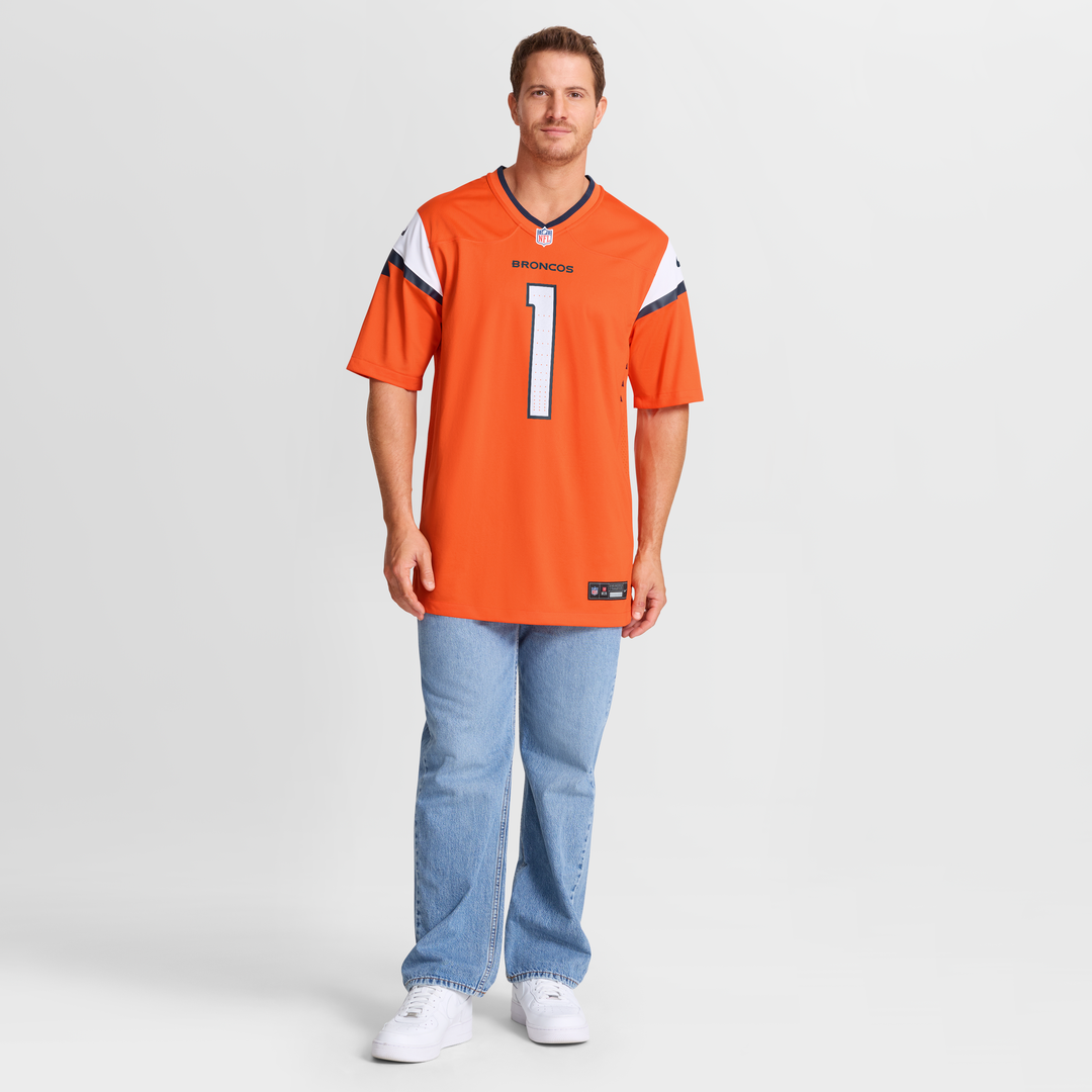 Denver Broncos Number 1 Groom Nike Game Jersey - Orange