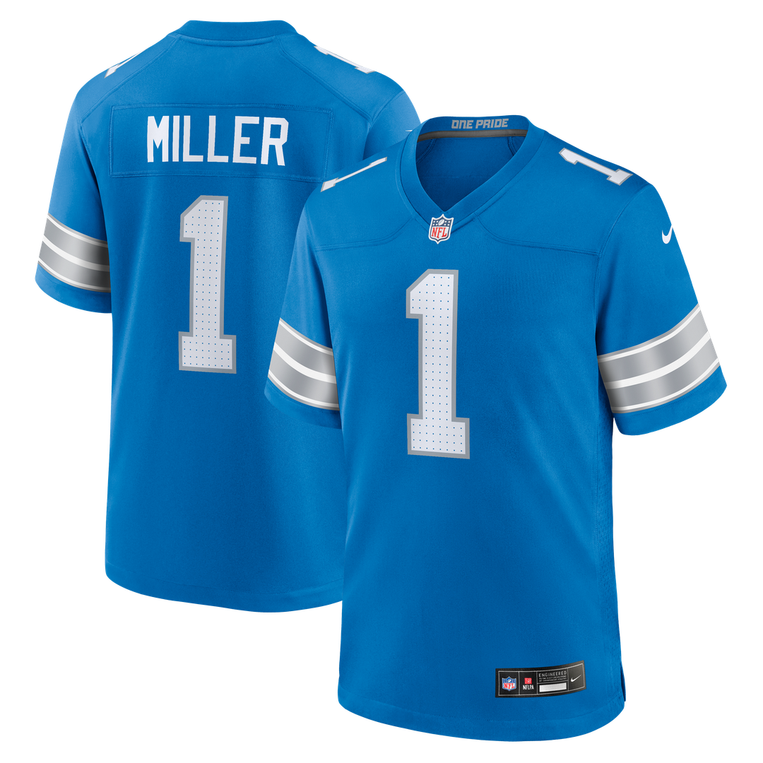 Detroit Lions Blake Miller Nike Team Game Jersey - Blue