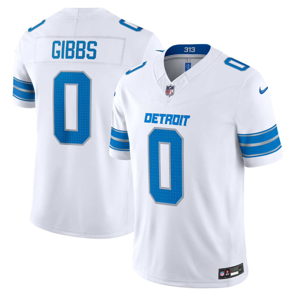Detroit Lions Jahmyr Gibbs Nike Vapor F.U.S.E. Stitched Limited Jersey - White