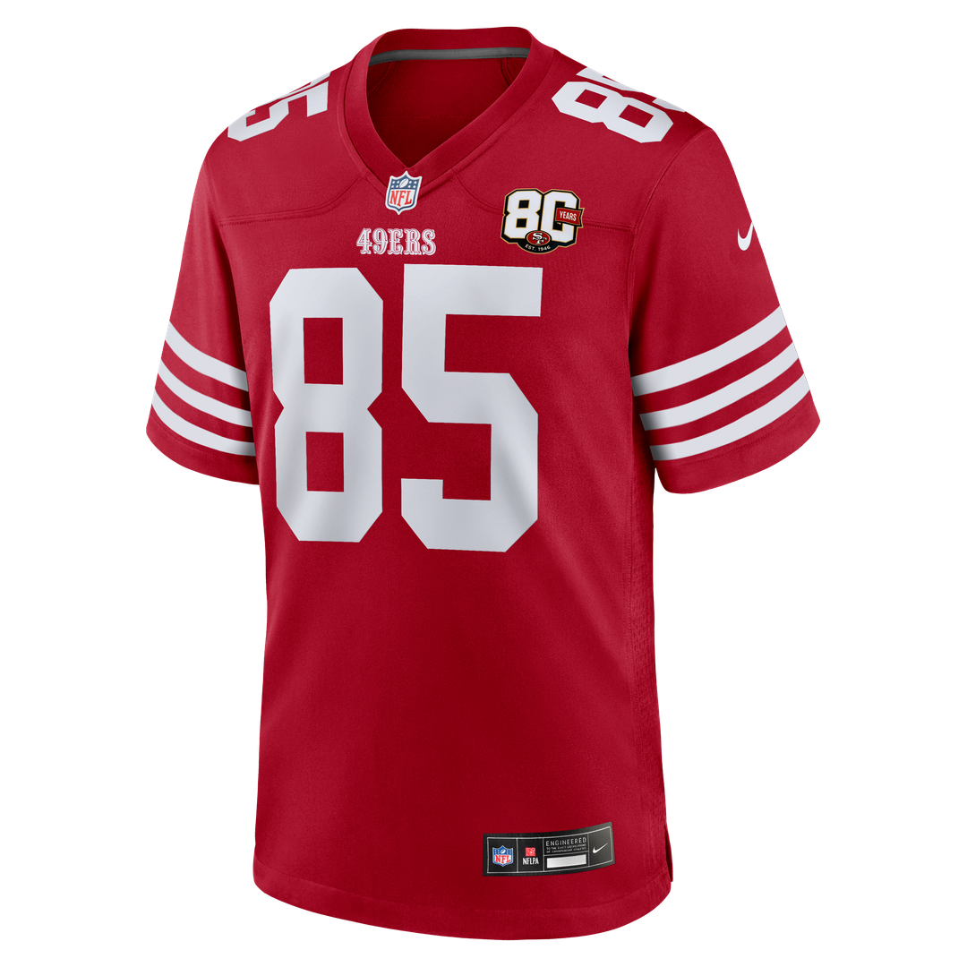 San Francisco 49ers George Kittle Nike 80th Anniversary Game Jersey - Scarlet