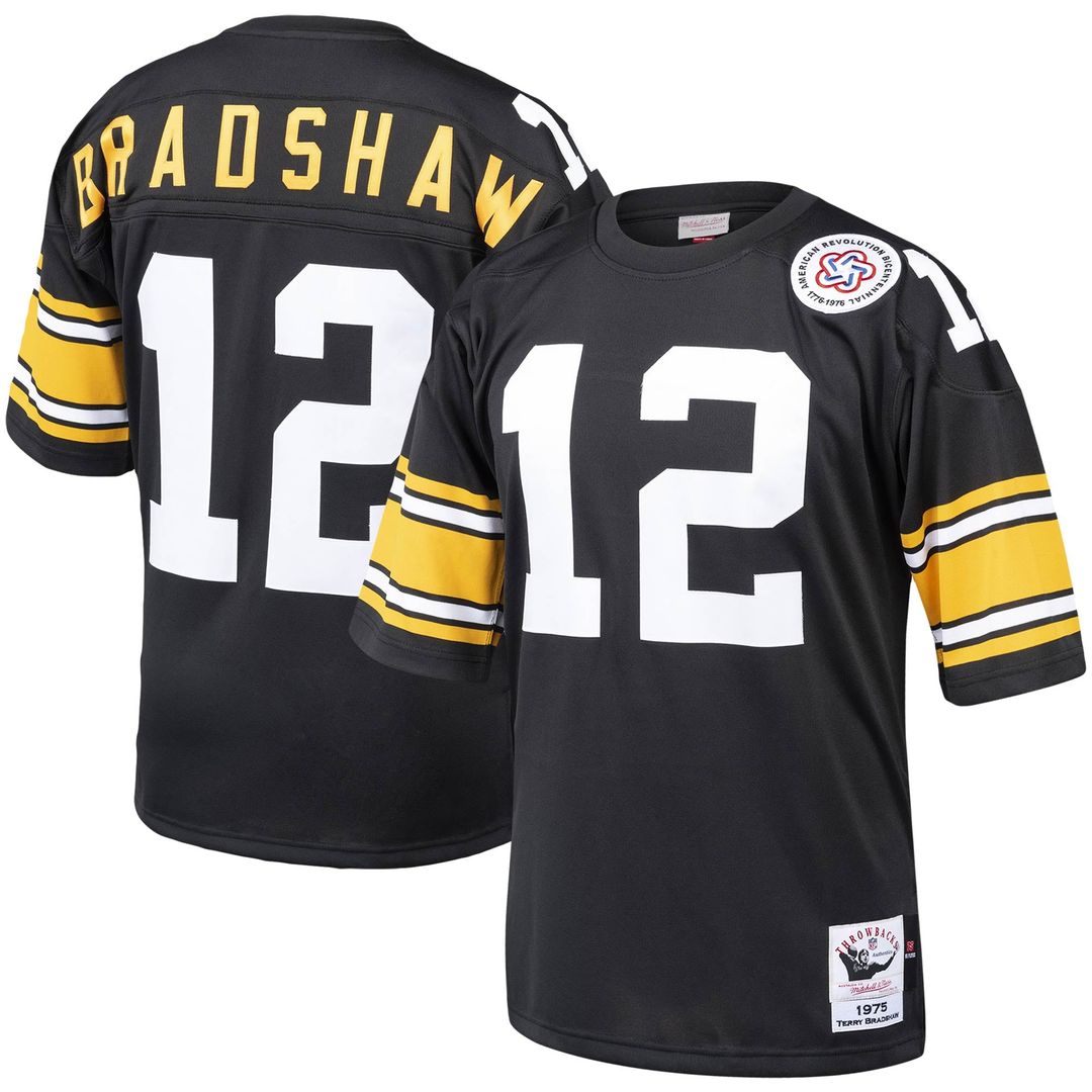 Pittsburgh Steelers Terry Bradshaw Mitchell & Ness Authentic Throwback Retired Player Jersey - Black