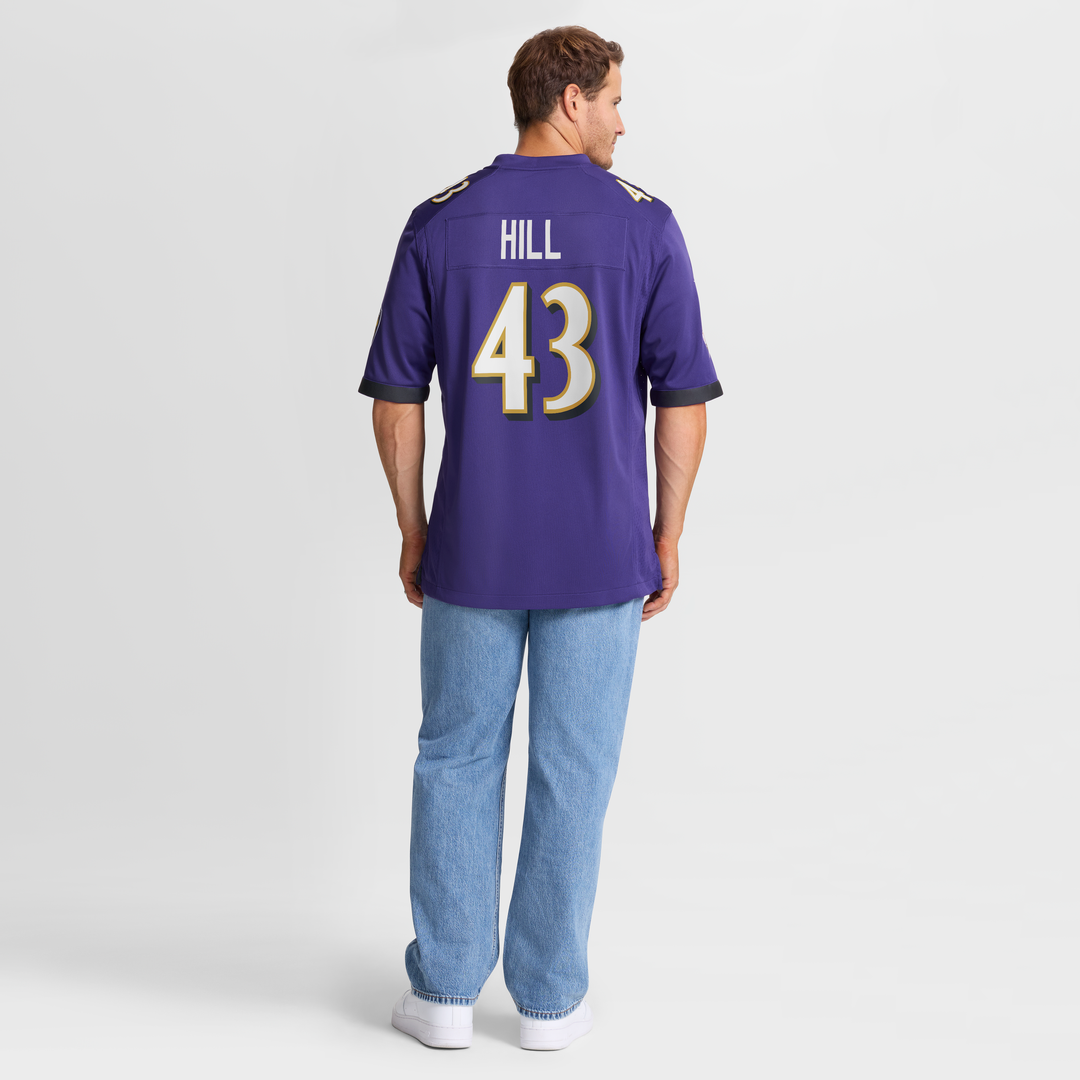 Baltimore Ravens Justice Hill Nike Game Jersey - Purple