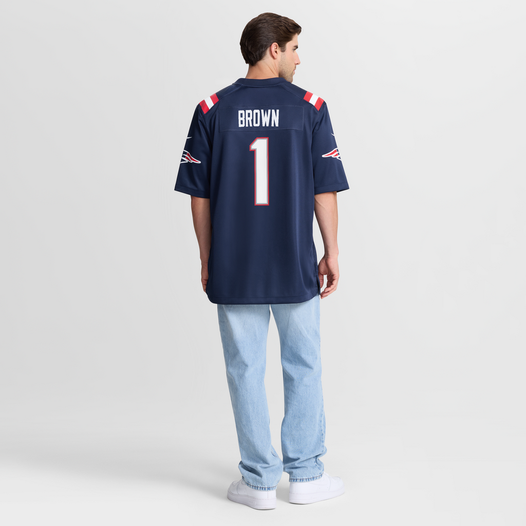 New England Patriots A.J. Brown Nike Team Game Jersey - Navy