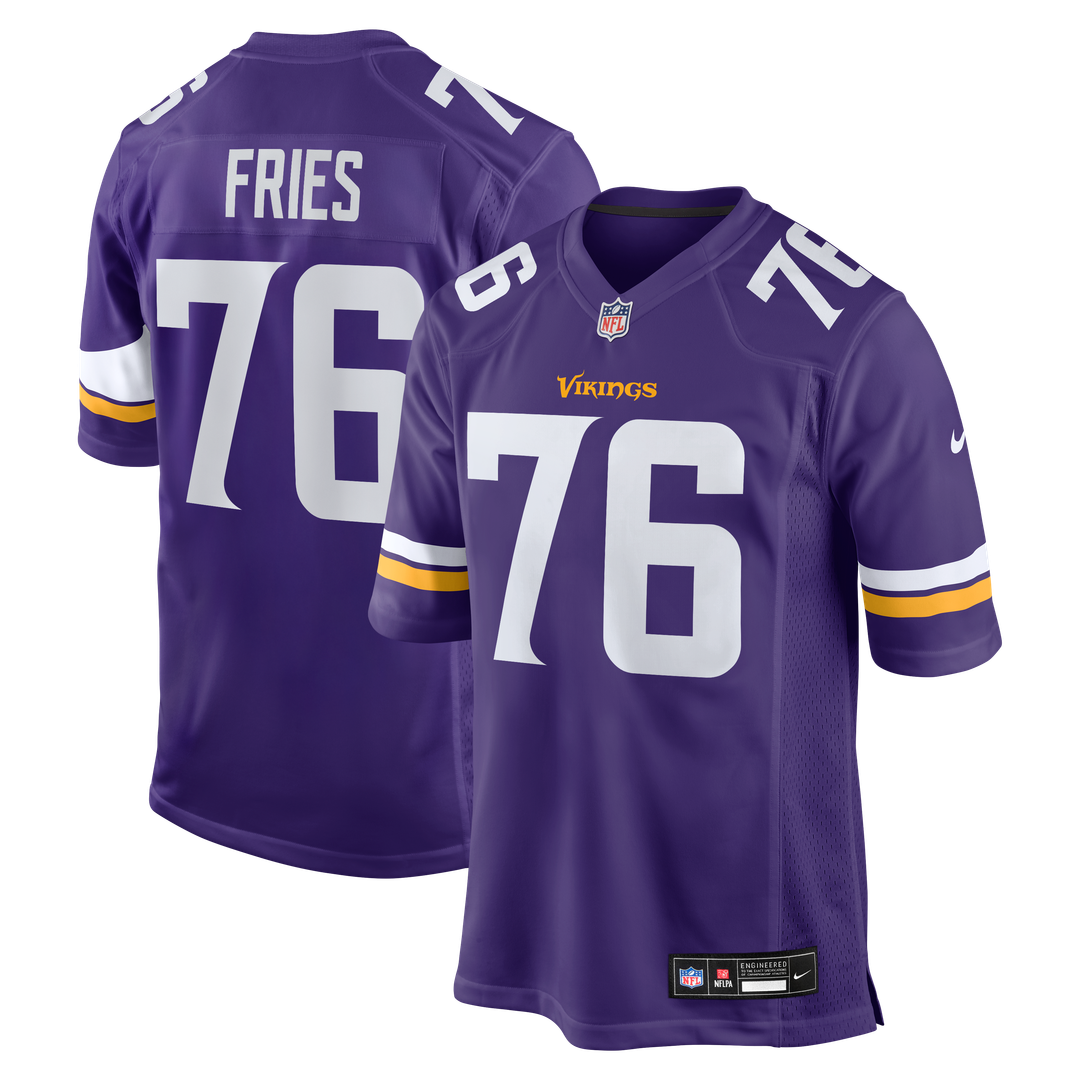 Minnesota Vikings Will Fries Nike Team Game Jersey - Purple