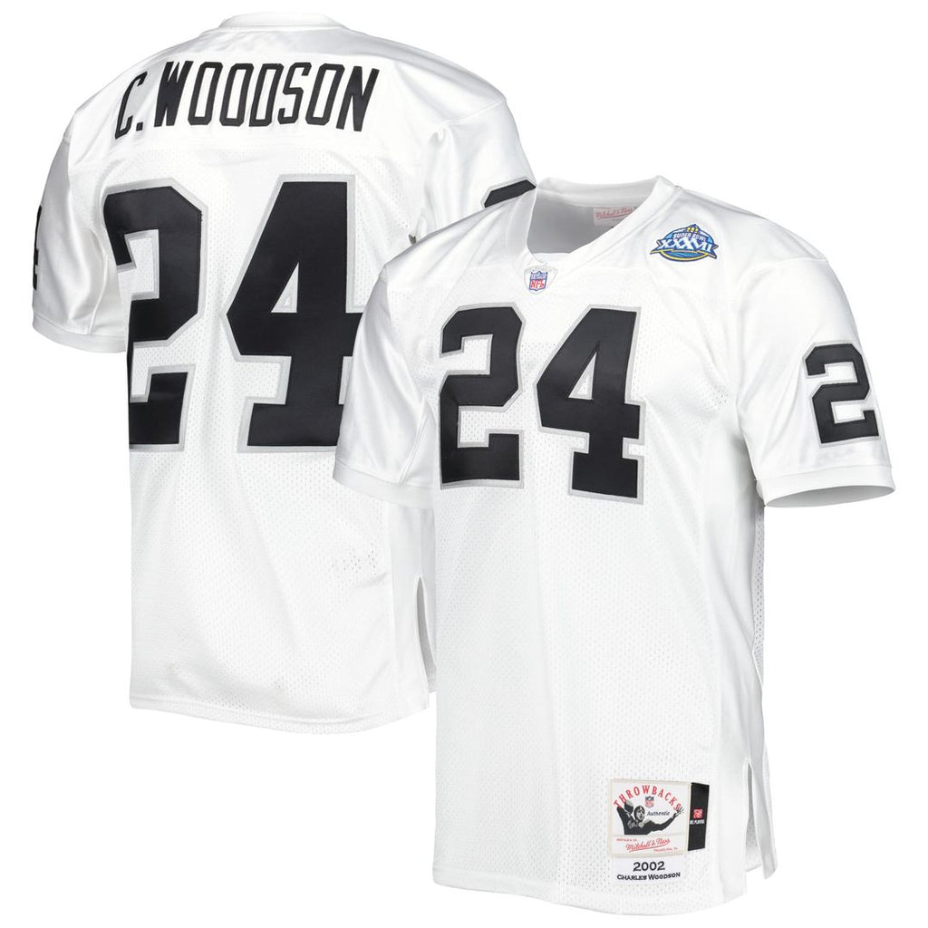 Las Vegas Raiders 2002 Charles Woodson Mitchell & Ness Authentic Throwback Retired Player Jersey - White