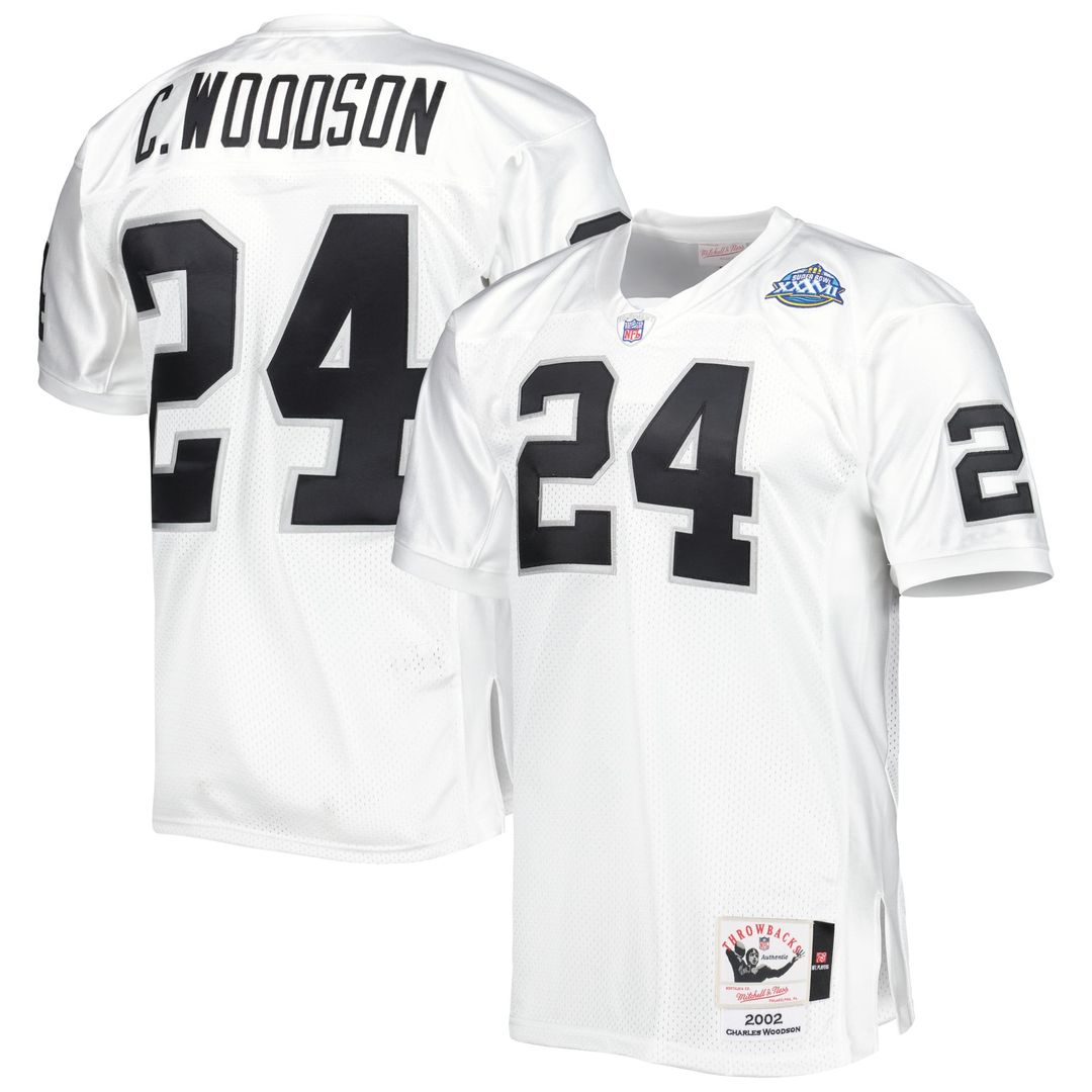 Las Vegas Raiders 2002 Charles Woodson Mitchell & Ness Authentic Throwback Retired Player Jersey - White