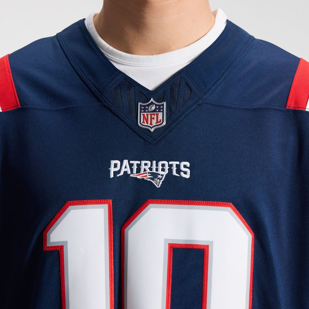 New England Patriots Drake Maye Nike Team Vapor F.U.S.E. Stitched Limited Jersey - Navy