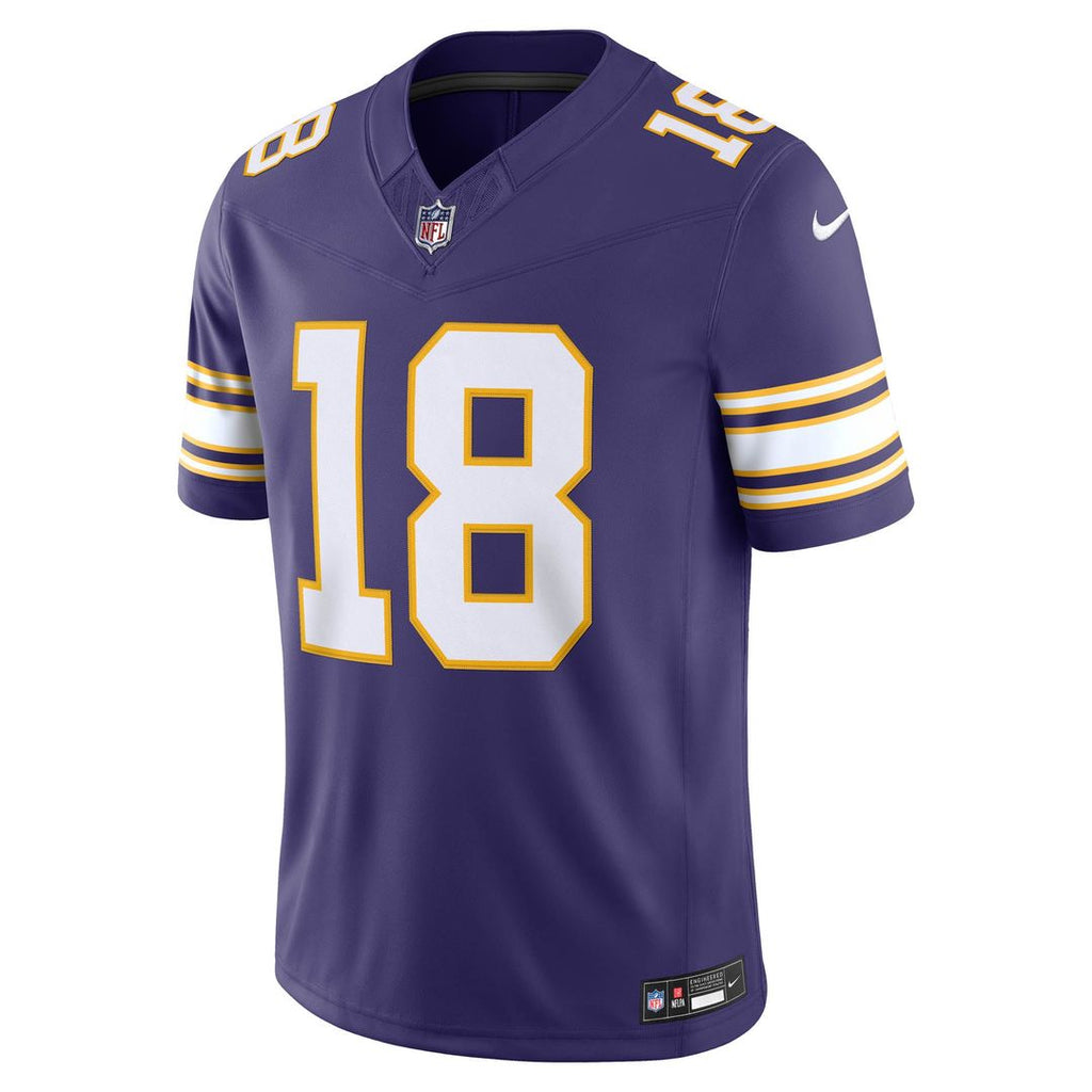 Minnesota Vikings Justin Jefferson Nike Alternate Classic Vapor F.U.S.E. Stitched Limited Jersey - Purple