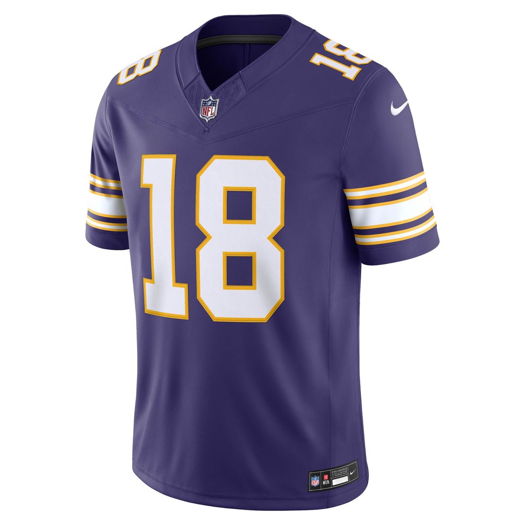 Minnesota Vikings Justin Jefferson Nike Alternate Classic Vapor F.U.S.E. Stitched Limited Jersey - Purple