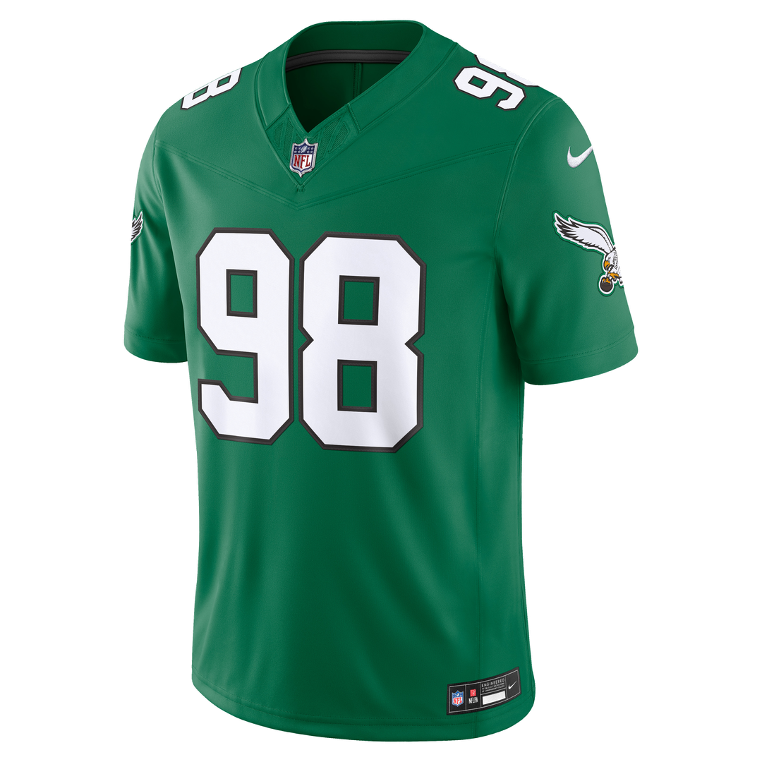 Philadelphia Eagles Jalen Carter Nike Alternate Vapor F.U.S.E. Stitched Limited Jersey - Kelly Green