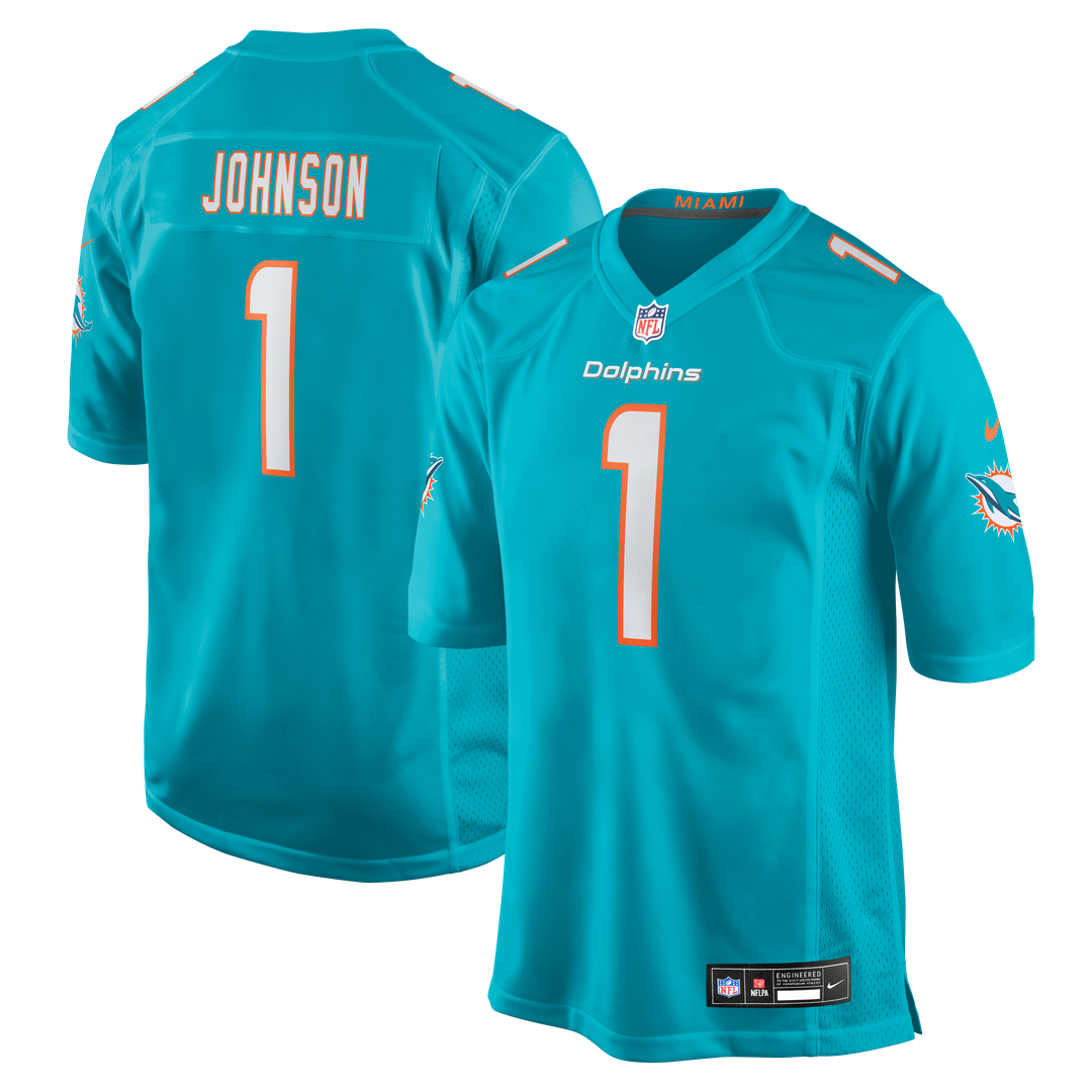 Miami Dolphins Chris Johnson Nike Team Game Jersey - Aqua