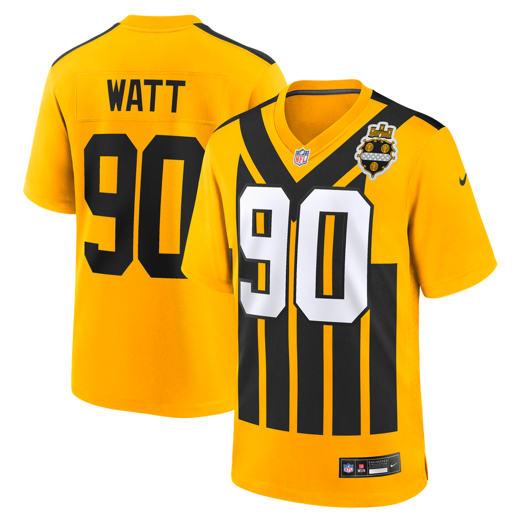 Pittsburgh Steelers T.J. Watt Nike Alternate 1933 Throwback Game Jersey - Gold