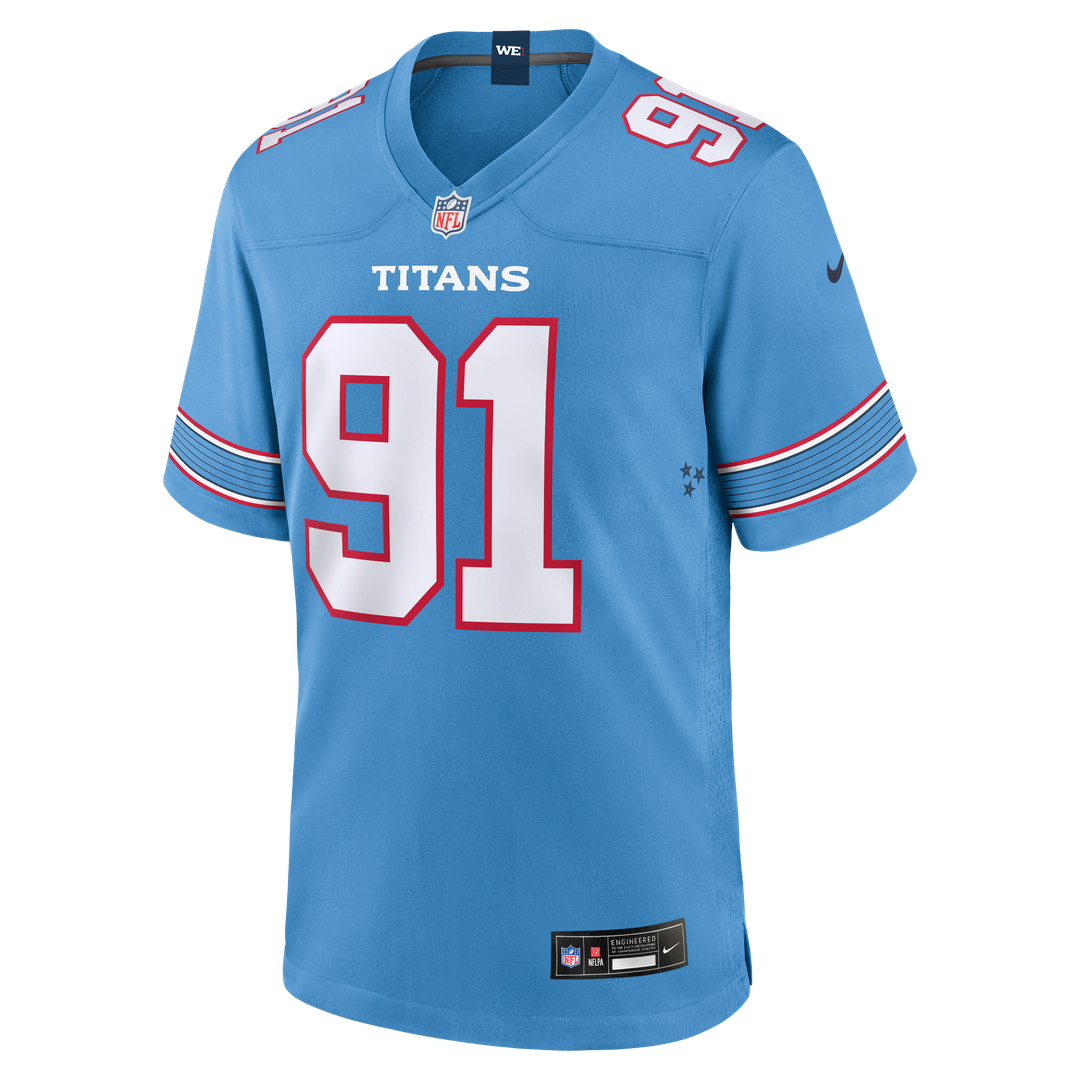 Tennessee Titans John Franklin-Myers Nike Team Game Jersey - Light Blue