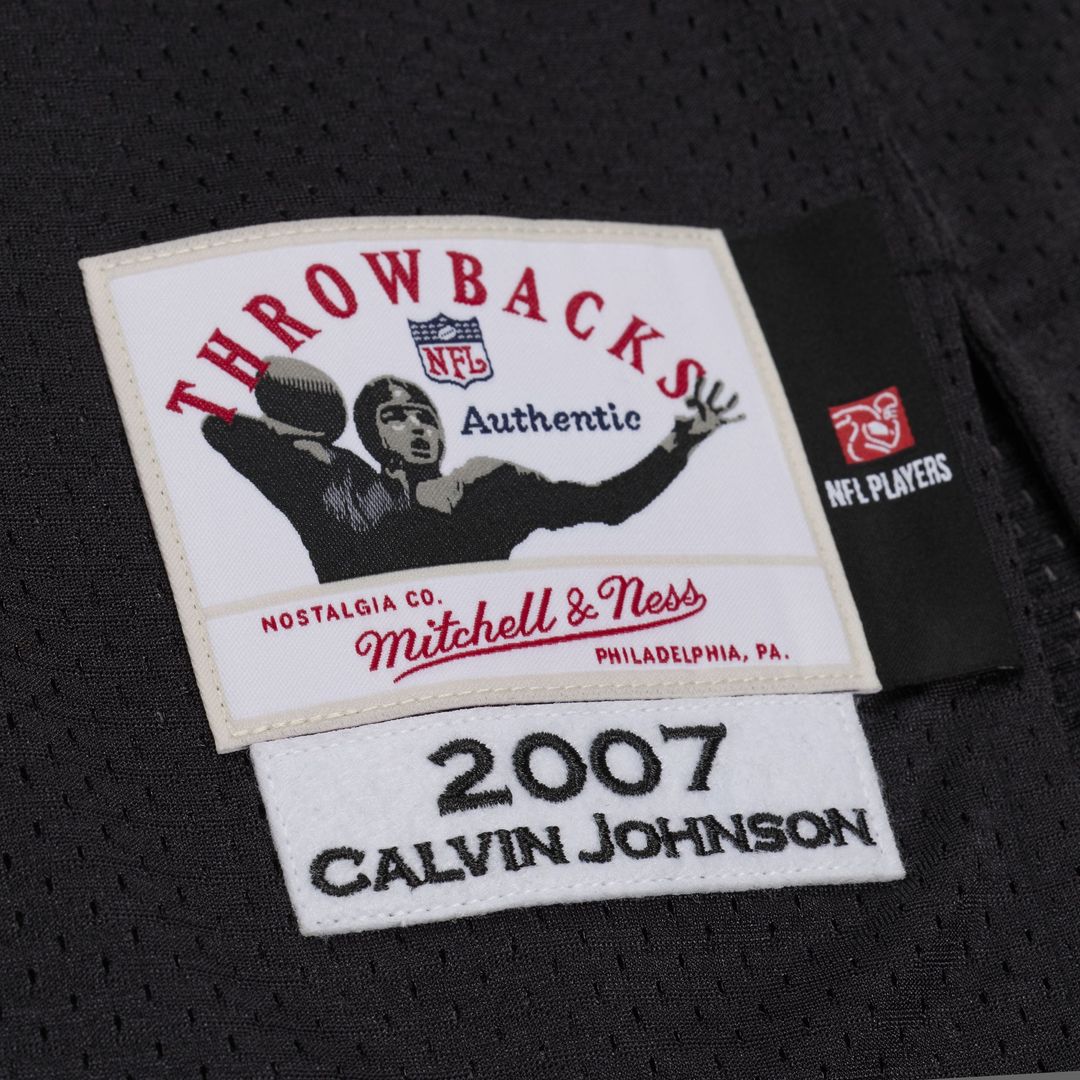 Detroit Lions Calvin Johnson Mitchell & Ness 2007 Authentic Throwback Jersey - Black