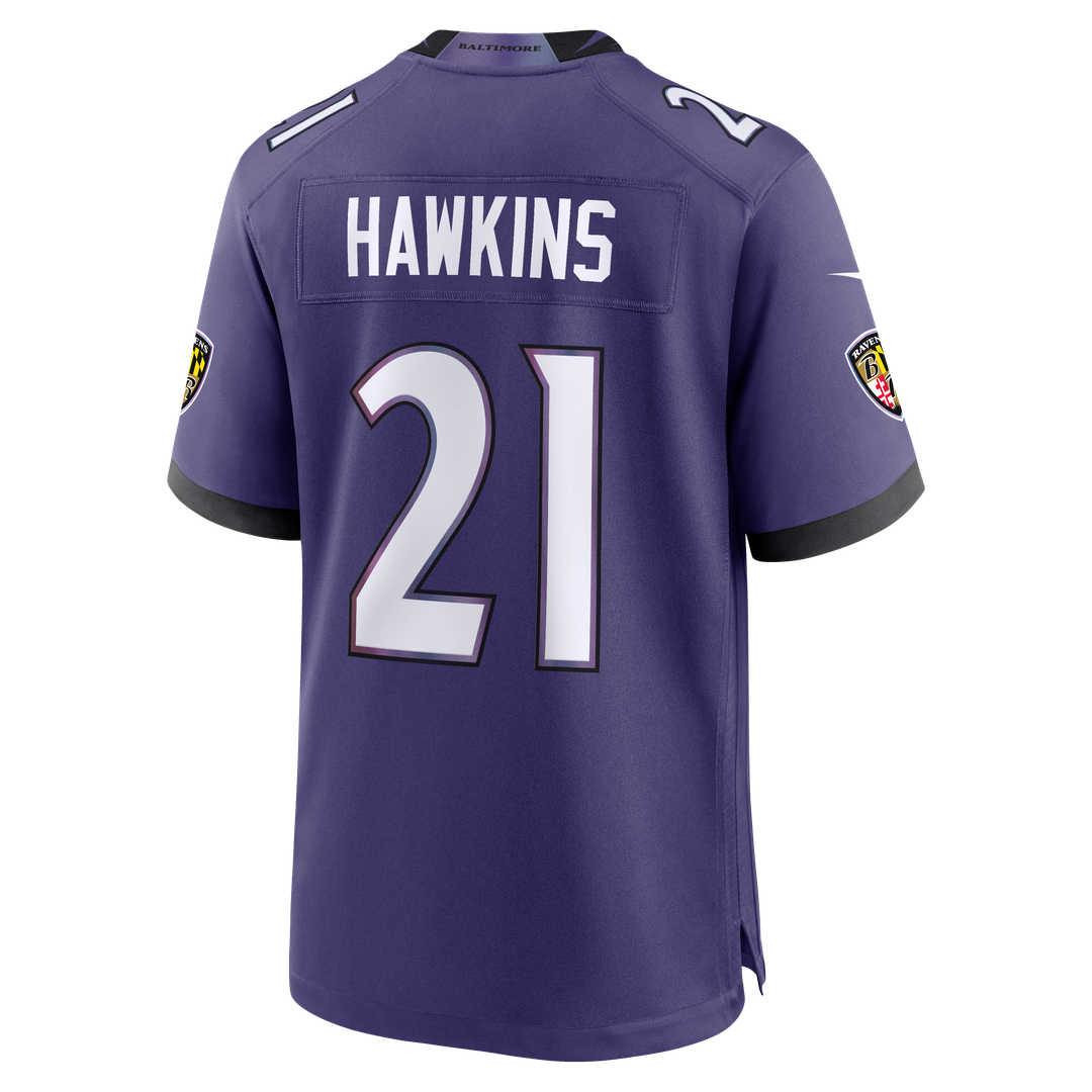 Baltimore Ravens Jaylinn Hawkins Nike Team Game Jersey - Purple