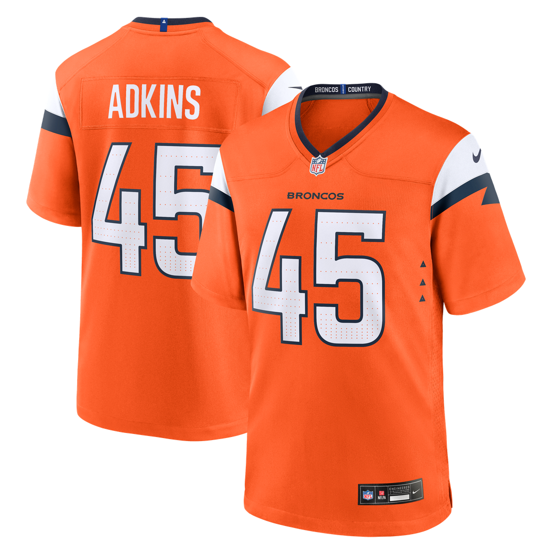 Denver Broncos Nate Adkins Nike Team Game Jersey - Orange