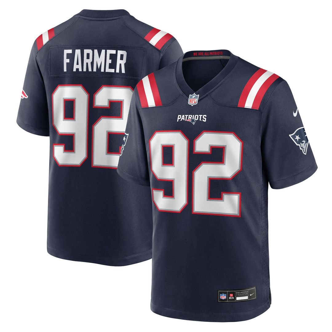 New England Patriots Joshua Farmer Nike Team Game Jersey - Navy