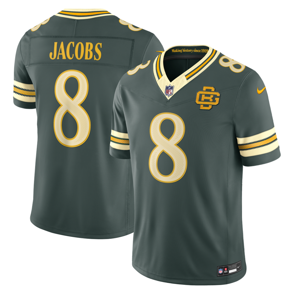 Green Bay Packers Josh Jacobs Nike 2026 Rivalries Collection Stitched Limited Jersey - Green