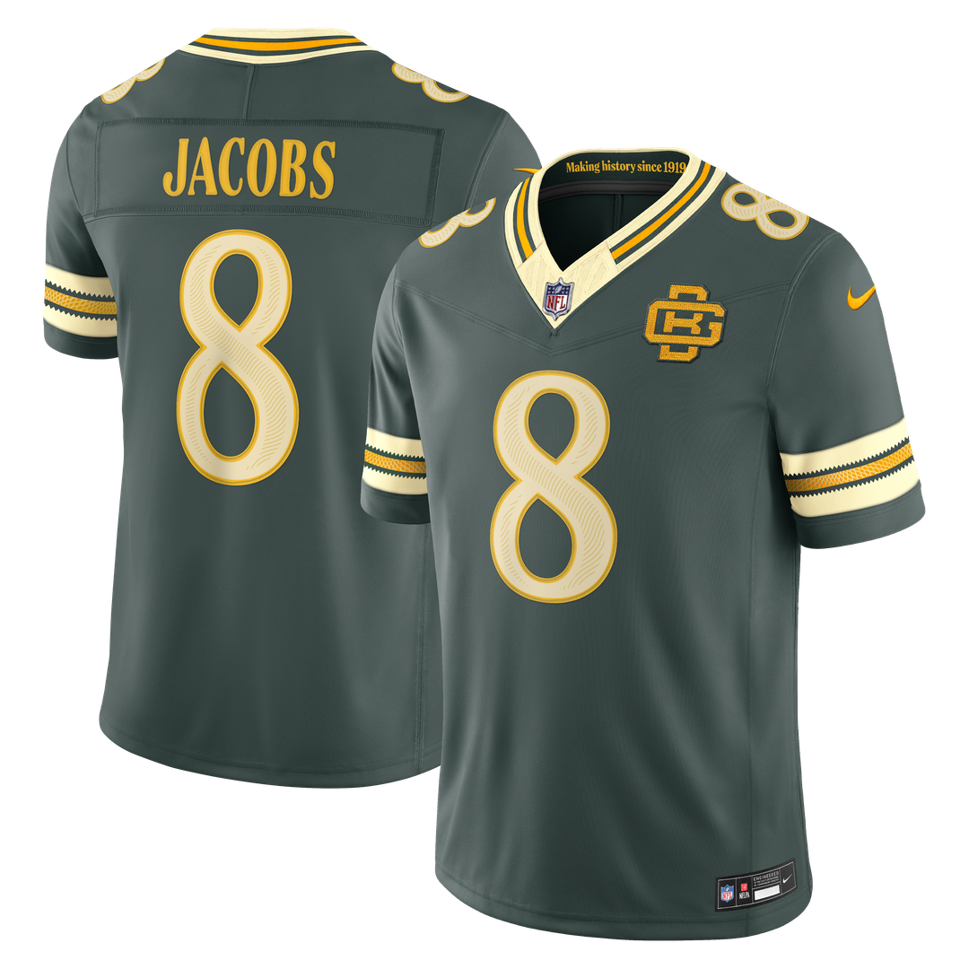 Green Bay Packers Josh Jacobs Nike 2026 Rivalries Collection Stitched Limited Jersey - Green