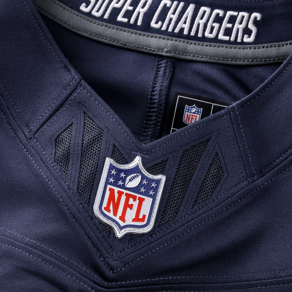 Los Angeles Chargers Ladd McConkey Nike Alternate Super Chargers Vapor F.U.S.E. Stitched Limited Jersey - Navy