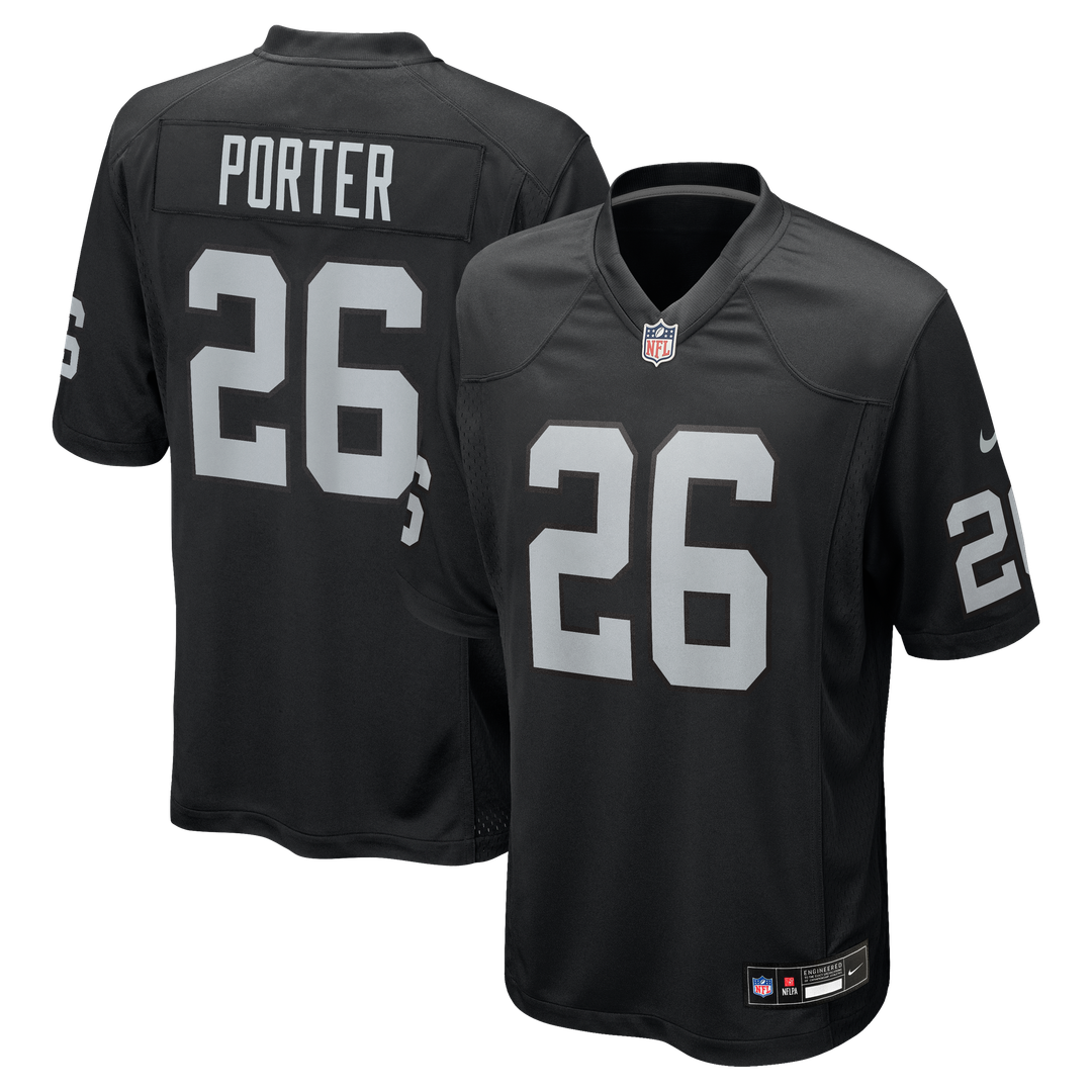 Las Vegas Raiders Darien Porter Nike Team Game Jersey - Black