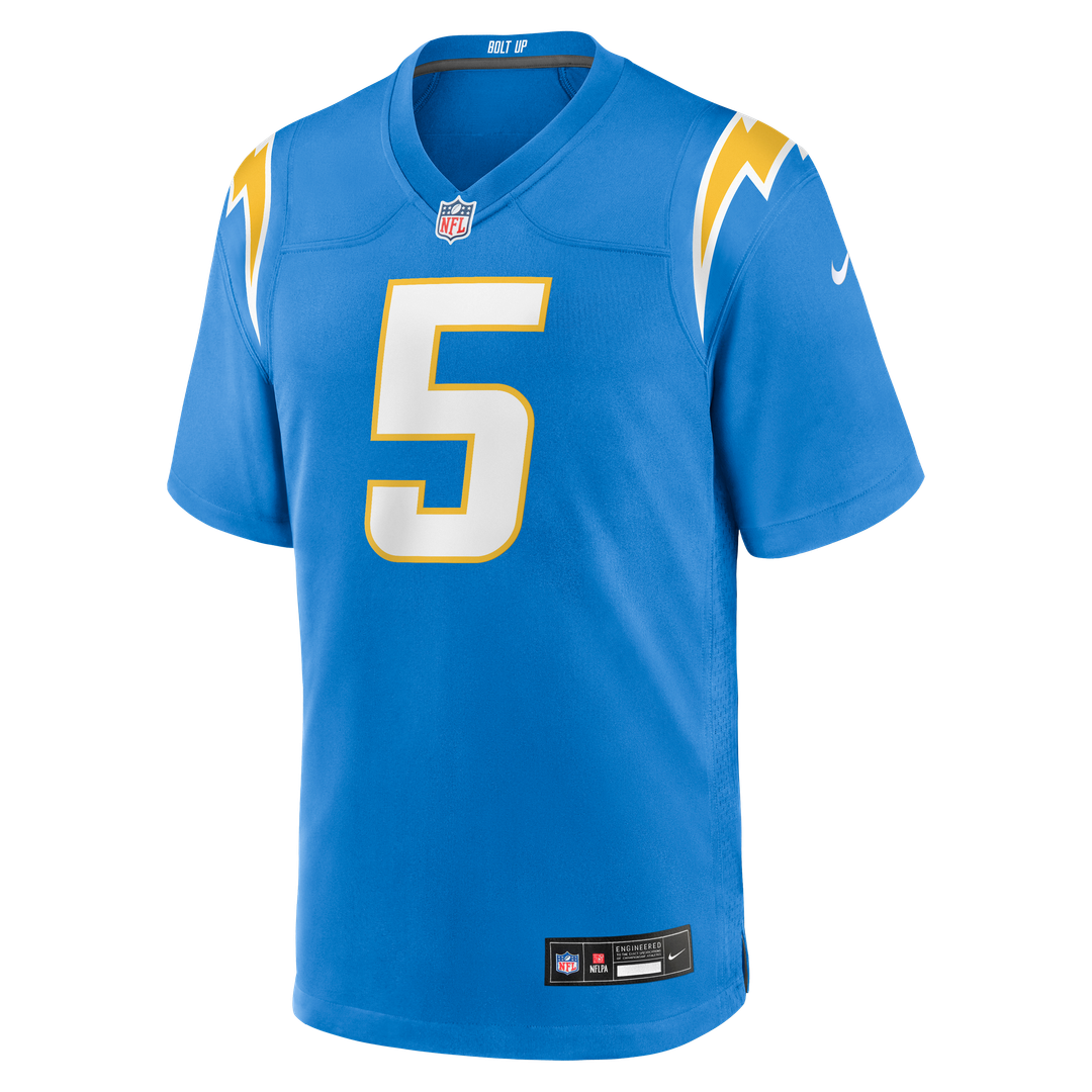 Los Angeles Chargers Trey Lance Nike Team Game Jersey - Powder Blue
