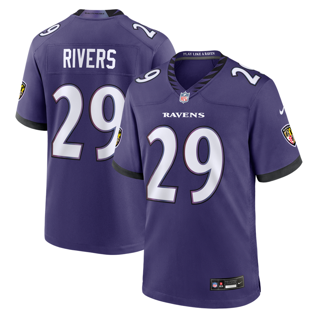 Baltimore Ravens Chandler Rivers Nike Team Game Jersey - Purple