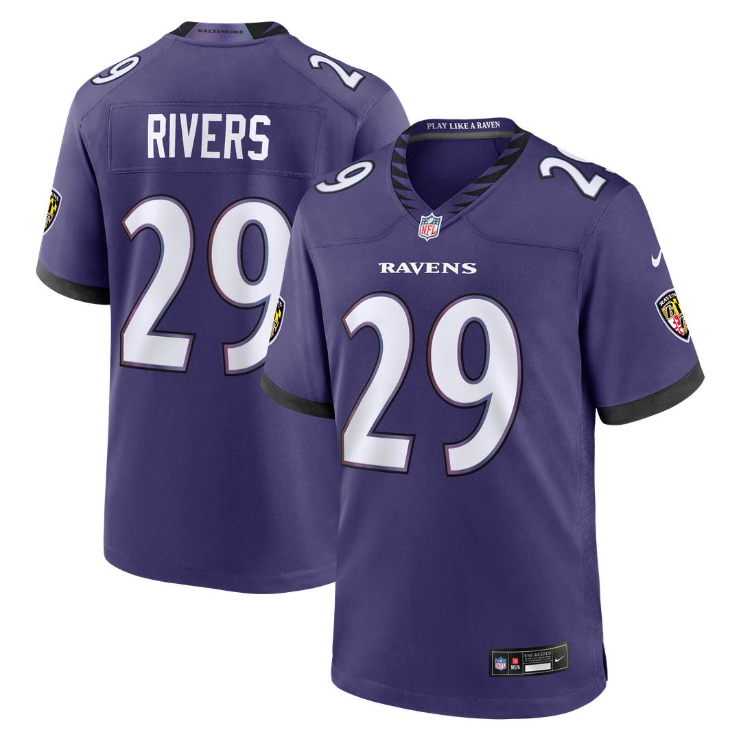 Baltimore Ravens Chandler Rivers Nike Team Game Jersey - Purple