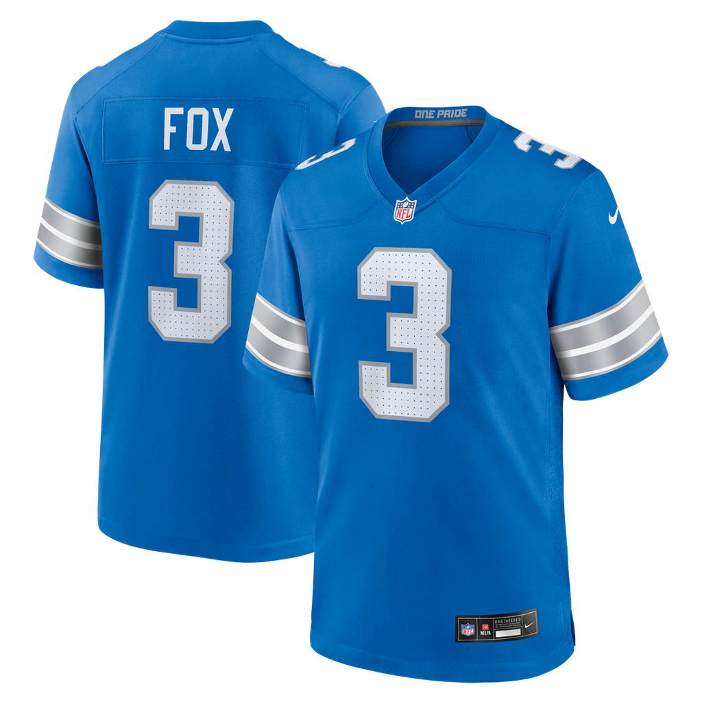 Detroit Lions Jack Fox Nike Team Game Jersey - Blue