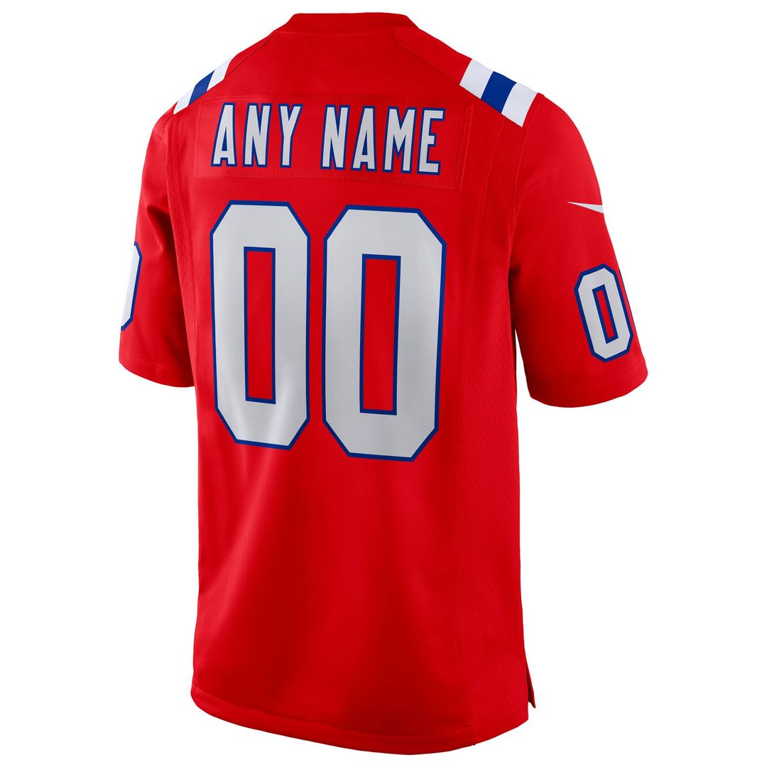 New England Patriots Nike Super Bowl LX Patch Custom Game Jersey - Red