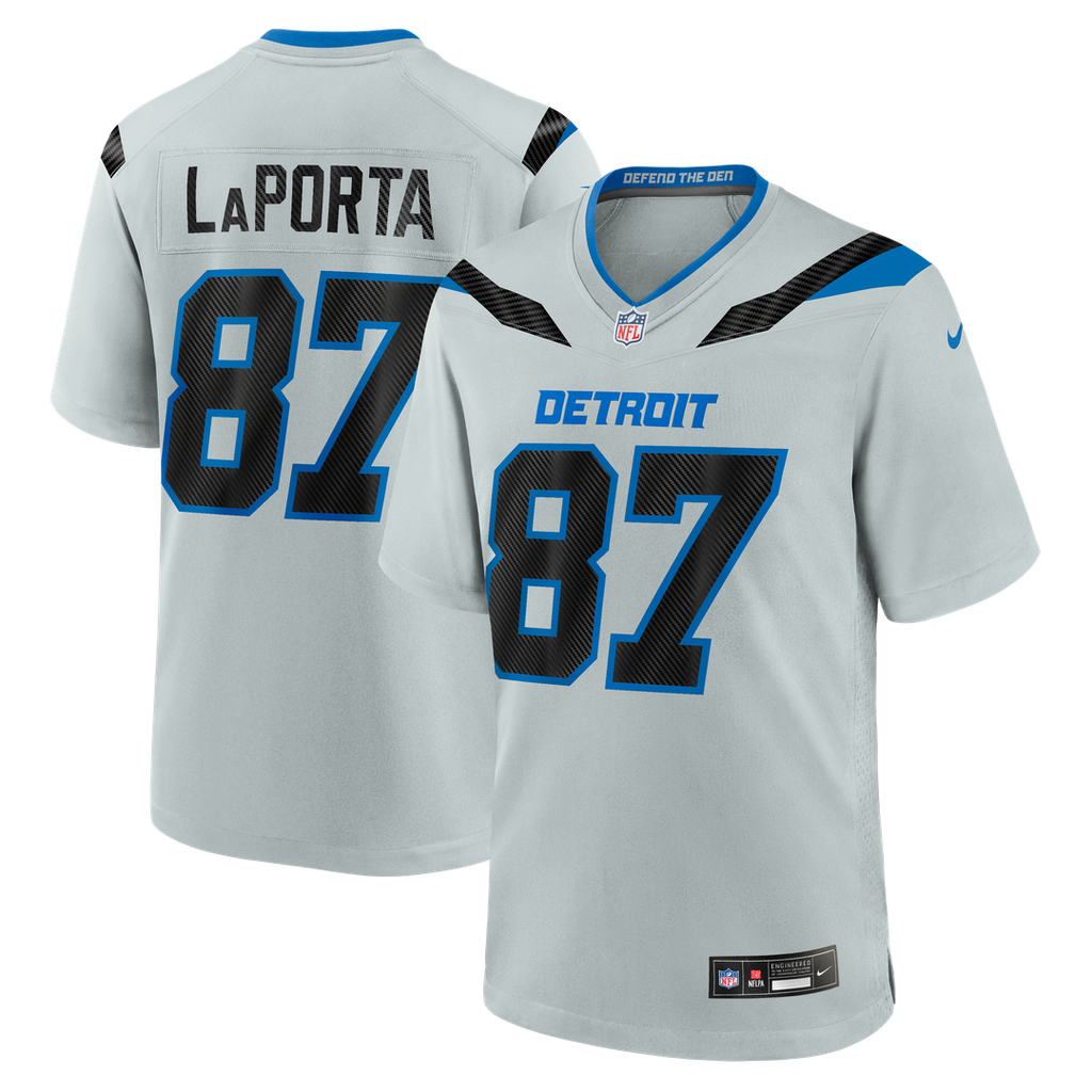 Detroit Lions Sam LaPorta Nike 2026 Rivalries Collection Game Jersey - Silver
