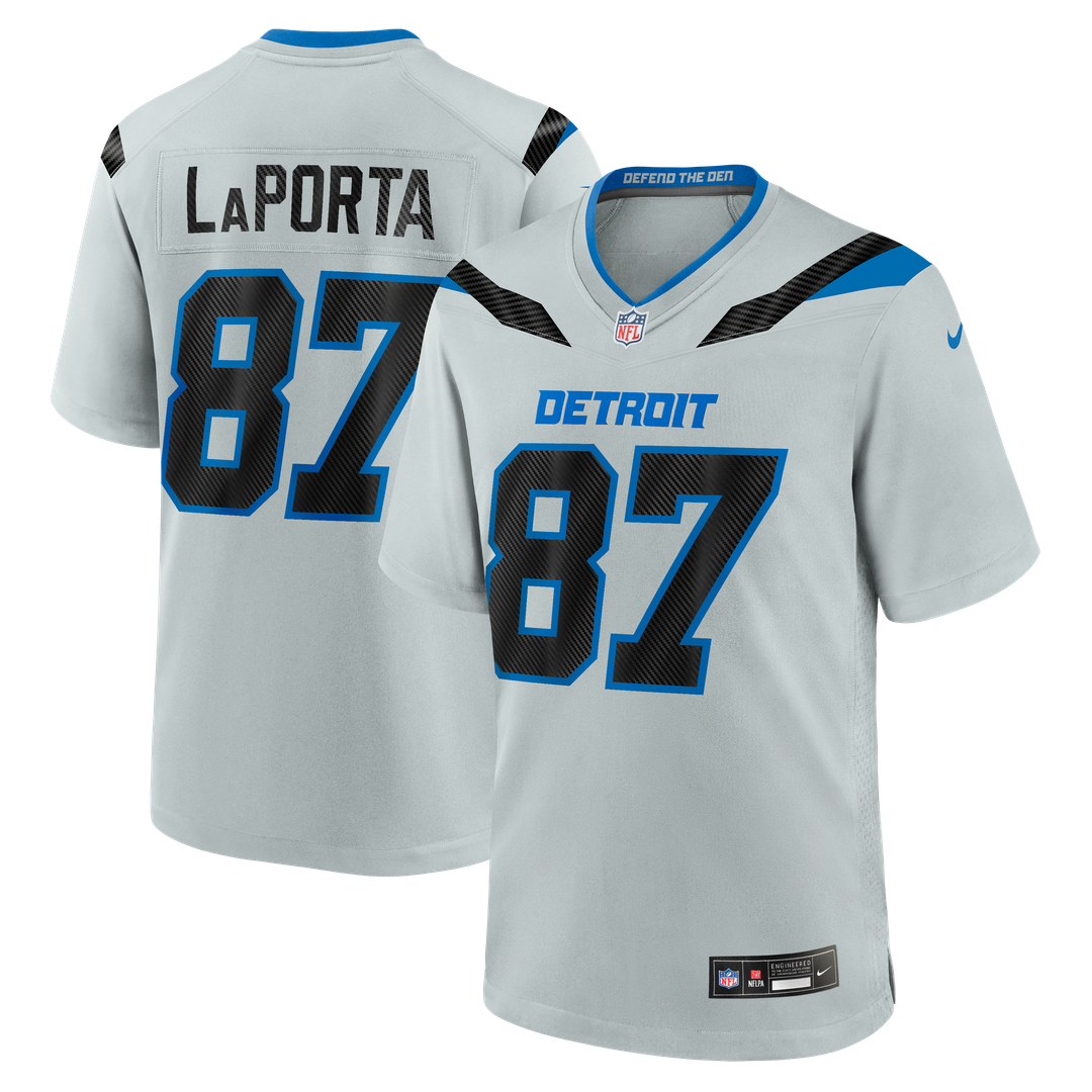 Detroit Lions Sam LaPorta Nike 2026 Rivalries Collection Game Jersey - Silver