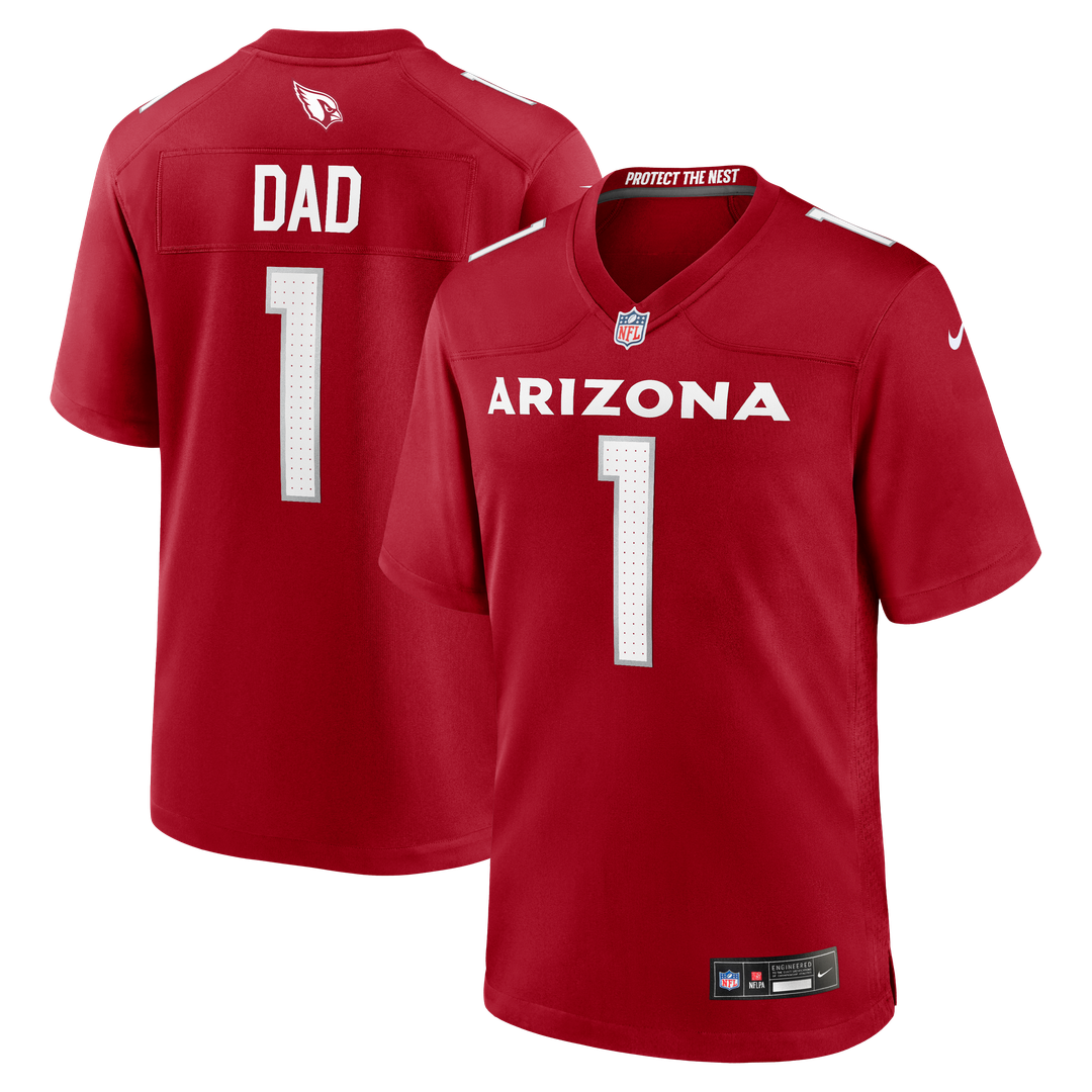 Arizona Cardinals Number 1 Dad Nike Game Jersey - Cardinal