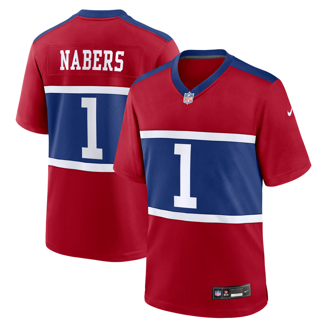 New York Giants Malik Nabers Nike Alternate Game Jersey - Century Red