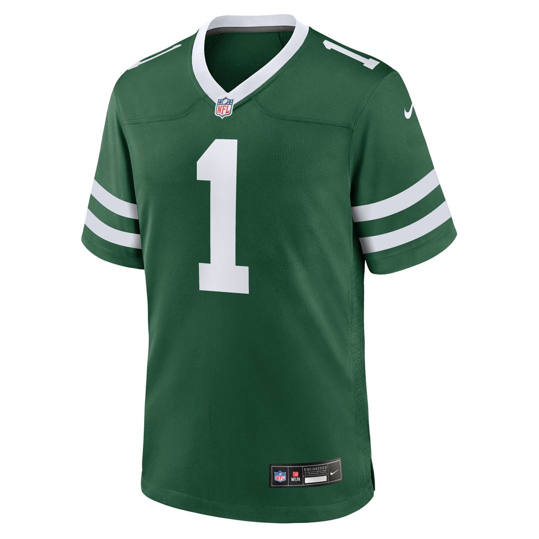 New York Jets Number 1 Groom Nike Game Jersey - Legacy Green