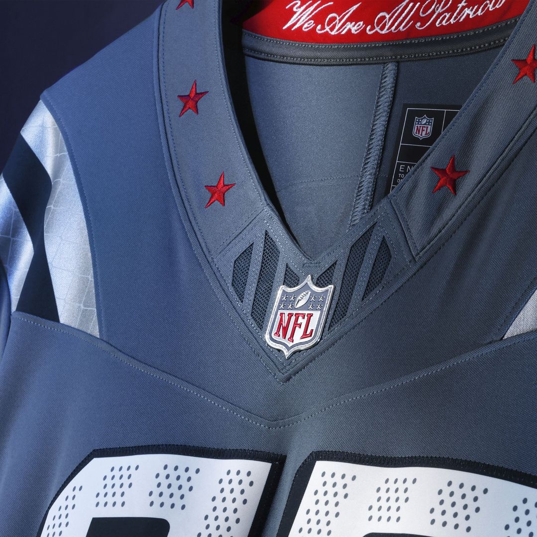 New England Patriots Drake Maye Nike Rivalries Collection Stitched Limited Jersey - Blue