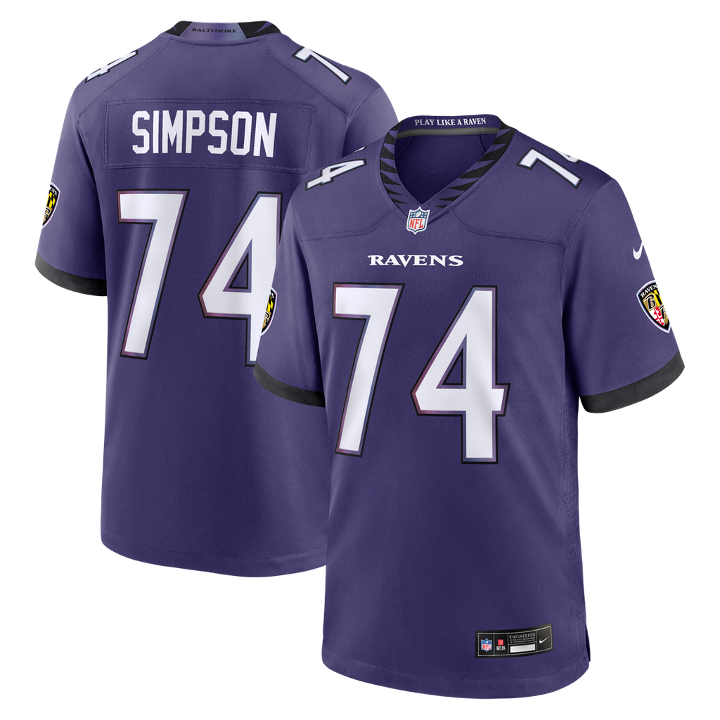 Baltimore Ravens John Simpson Nike Team Game Jersey - Purple
