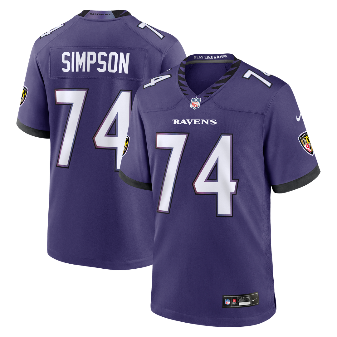 Baltimore Ravens John Simpson Nike Team Game Jersey - Purple