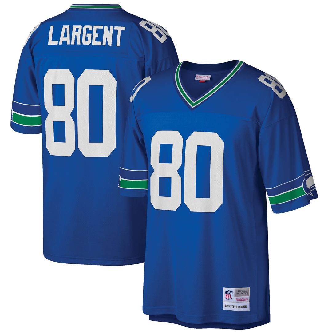 Seattle Seahawks Steve Largent Mitchell & Ness Big & Tall 1985 Retired Player Replica Jersey - Royal