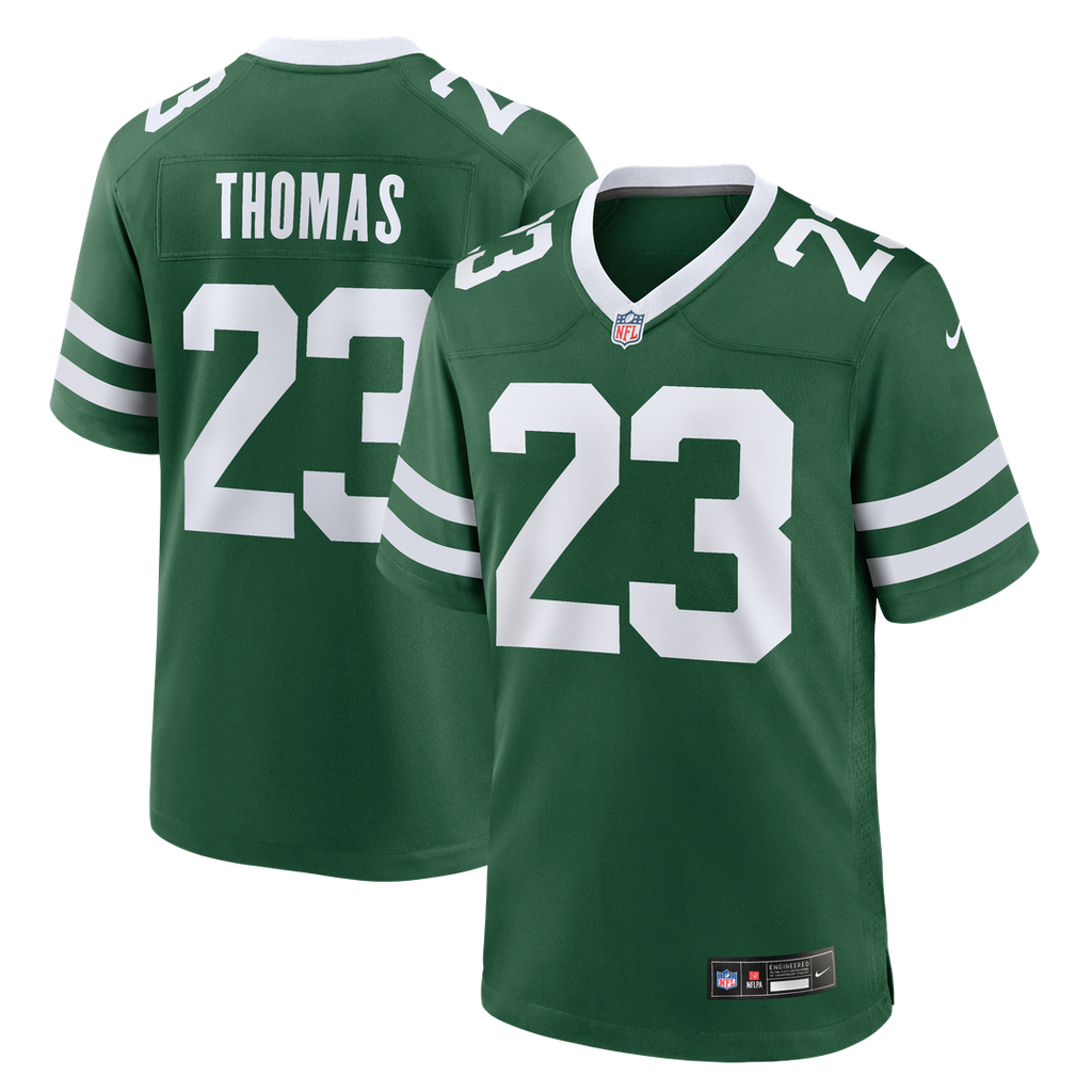 New York Jets Azareye'h Thomas Nike Team Game Jersey - Legacy Green
