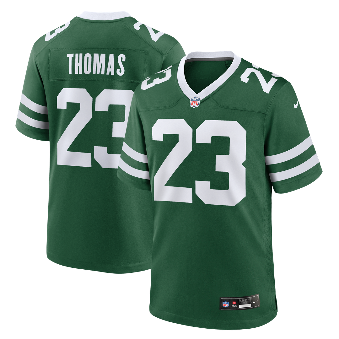 New York Jets Azareye'h Thomas Nike Team Game Jersey - Legacy Green