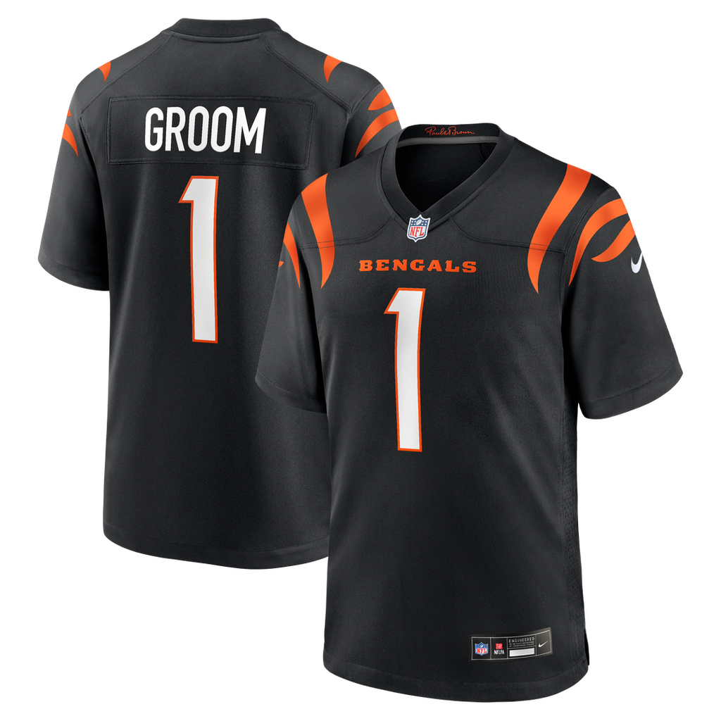 Cincinnati Bengals Number 1 Groom Nike Game Jersey - Black