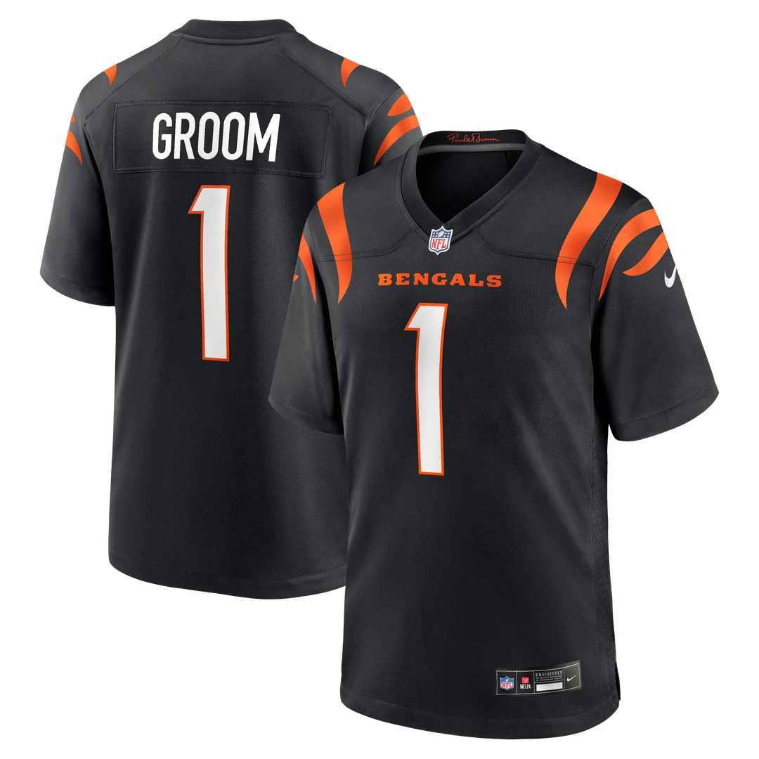 Cincinnati Bengals Number 1 Groom Nike Game Jersey - Black